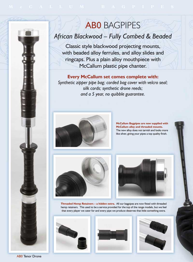McCallum AB0 Bagpipes (Sticks, Stocks & Chanter)
