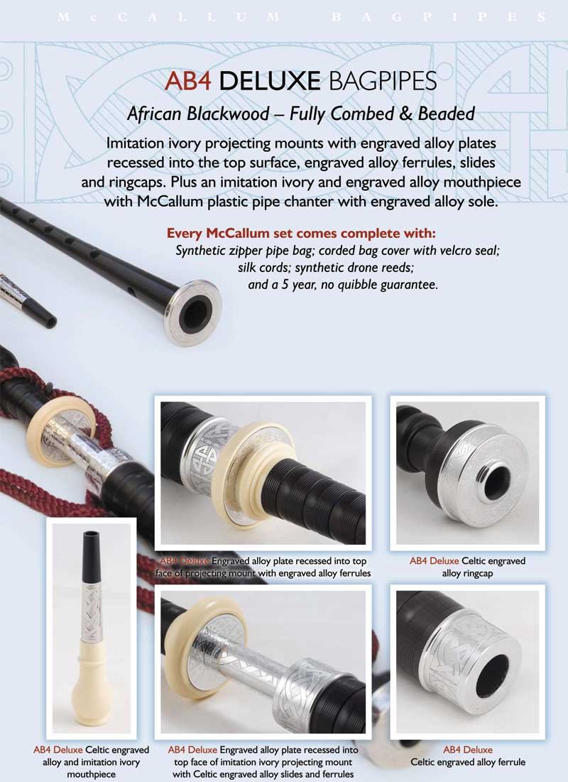 McCallum AB4 Deluxe Bagpipes (Sticks, Stocks & Chanter)