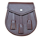 Brown Leather Sporran with Three Tassels